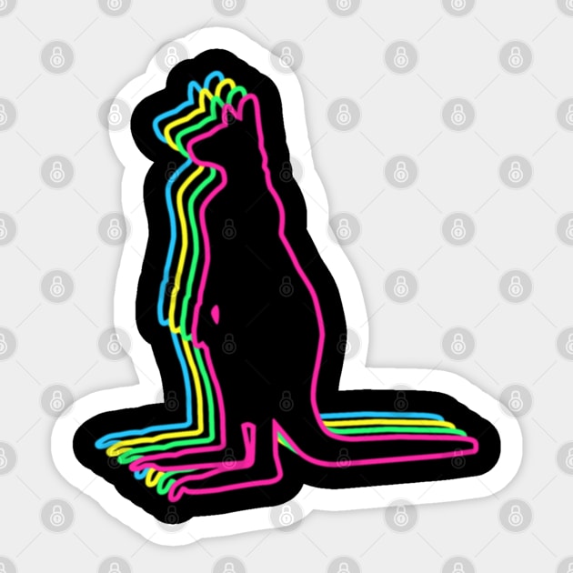 Kangaroo 80s Neon Sticker by Nerd_art